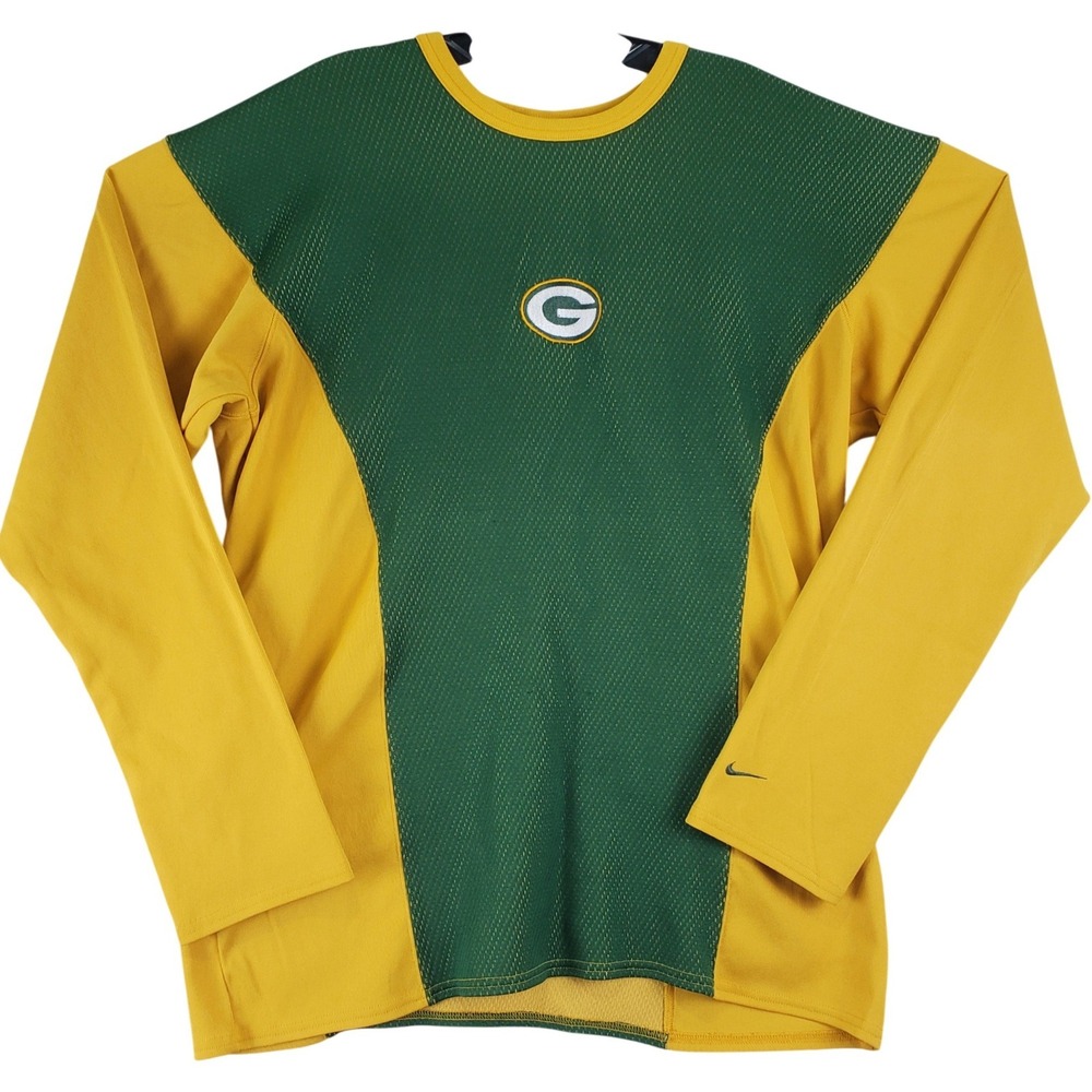 VTG Green Bay Packers Nike Team Shirt Mens L Green Gold NFL Football Mesh Y2K